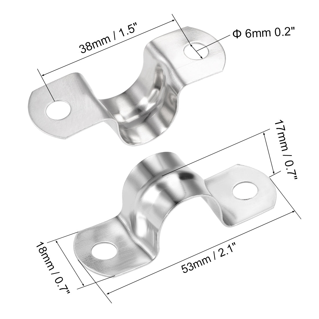 uxcell Uxcell U Shaped Conduit Clamp Saddle Strap Tube Pipe Clip Stainless Steel M16 10Pcs