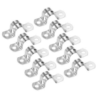 Harfington Uxcell U Shaped Conduit Clamp Saddle Strap Tube Pipe Clip Stainless Steel M16 10Pcs