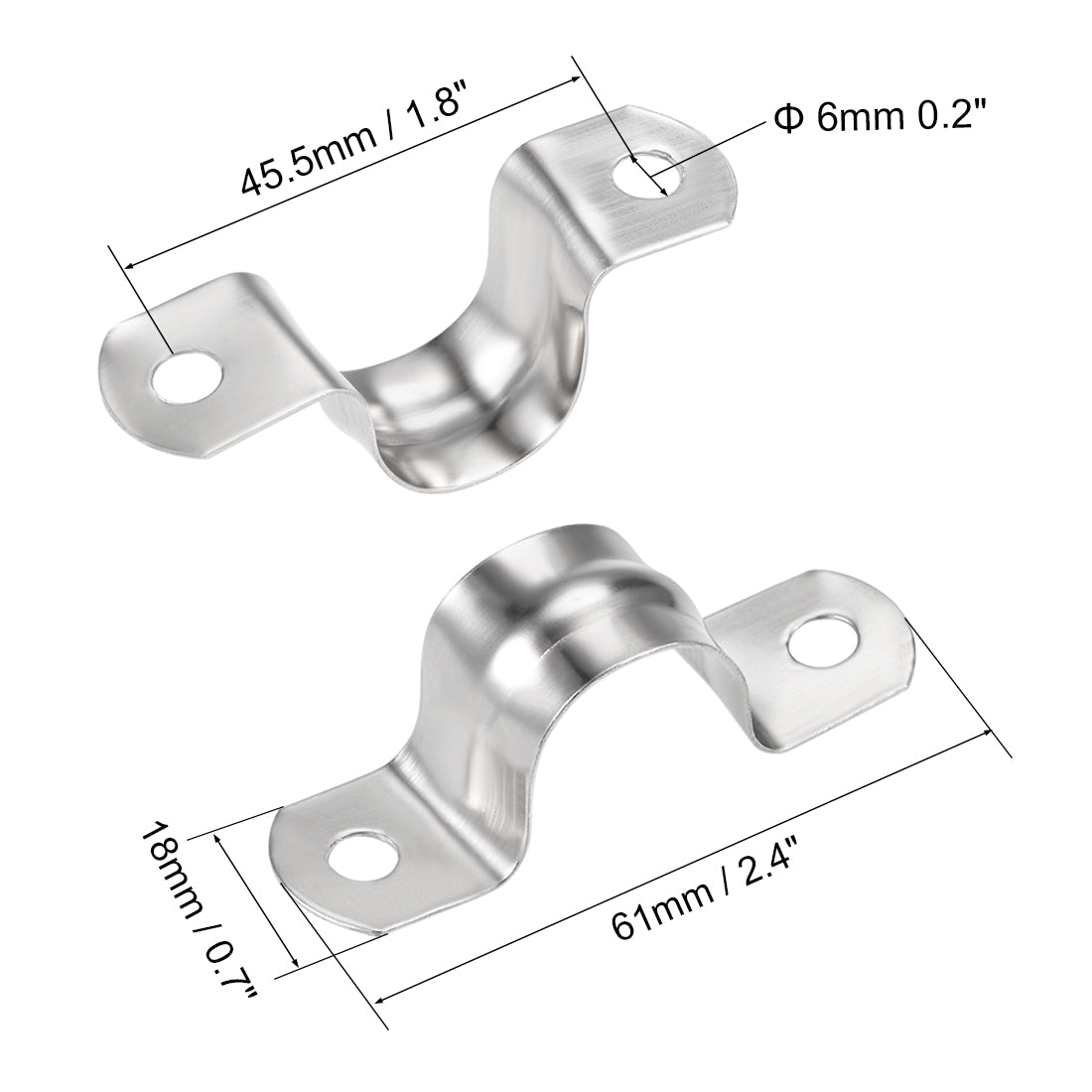 uxcell Uxcell U Shaped Conduit Clamp Saddle Strap Tube Pipe Clip Stainless Steel M20 10Pcs