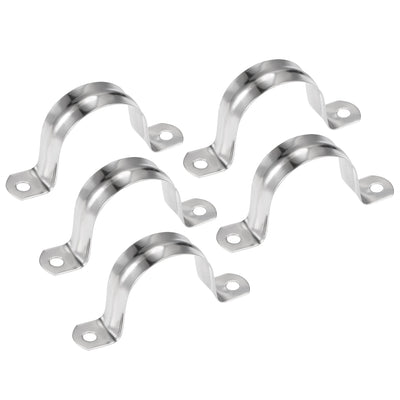 Harfington Uxcell U Shaped Conduit Clamp Saddle Strap Tube Pipe Clip Stainless Steel M40 5Pcs