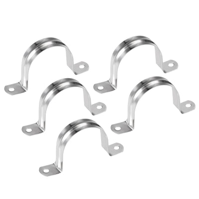 Harfington Uxcell U Shaped Conduit Clamp Saddle Strap Tube Pipe Clip Stainless Steel M50 5Pcs