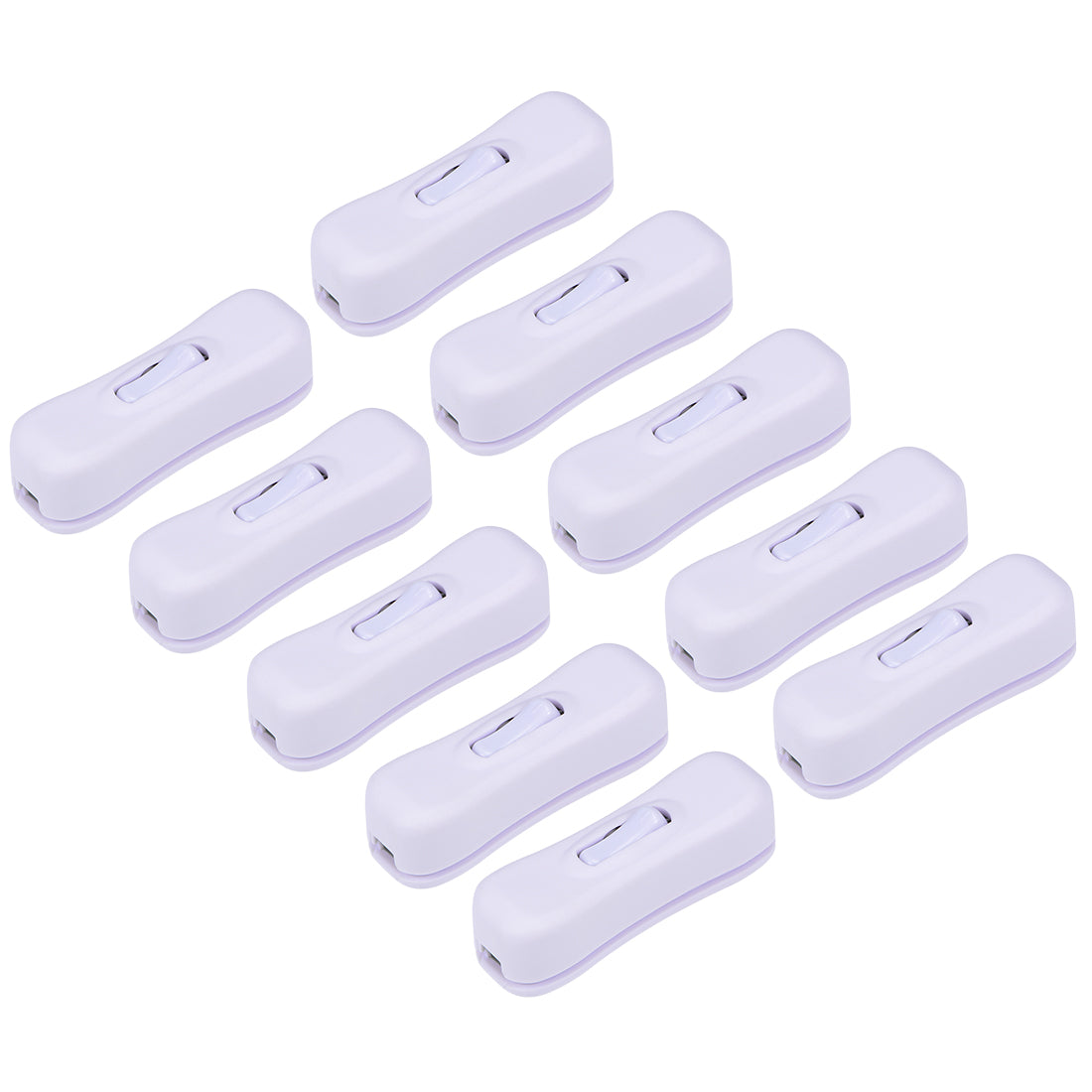 uxcell Uxcell Inline Cord Switch AC 250V 2A SPST Feed-Through Rocker Switch for Bedroom Table Lamp Desk Light, White 10pcs
