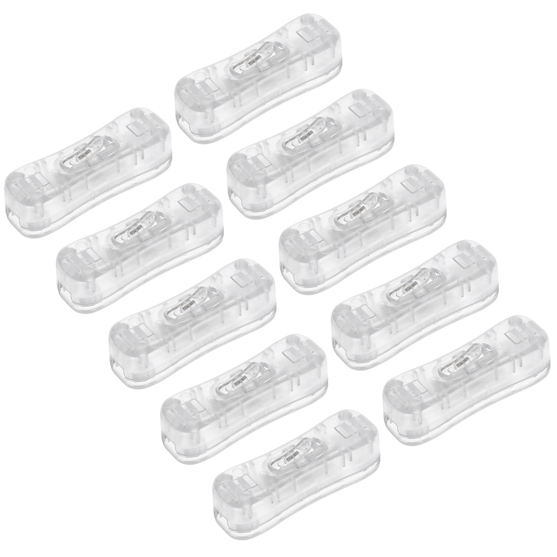 uxcell Uxcell Inline Cord Switch AC 250V 2A SPST Feed-Through Rocker Switch for Bedroom Table Lamp Desk Light, Clear 10pcs