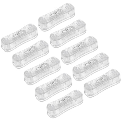 Harfington Uxcell Inline Cord Switch AC 250V 2A SPST Feed-Through Rocker Switch for Bedroom Table Lamp Desk Light, Clear 10pcs