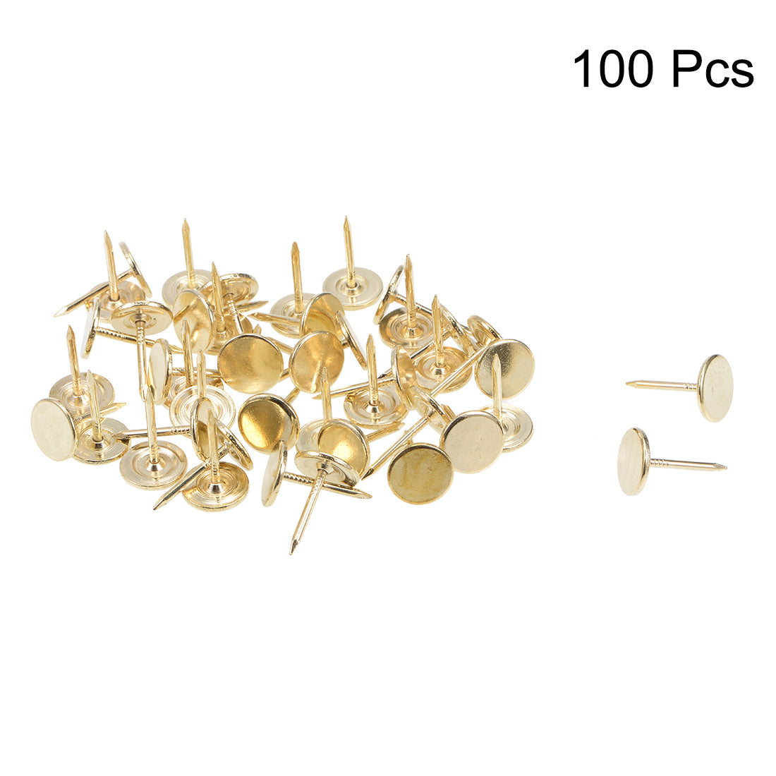 uxcell Uxcell Upholstery Nails Tacks 19mmx30mm Flat Head Furniture Nails Gold Tone 100 Pcs