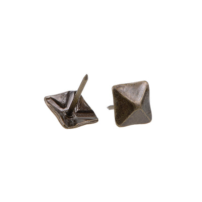 Harfington Uxcell Upholstery Nails Tacks 12mm Square Head Antique Furniture Nails Pins Bronze Tone 10 Pcs