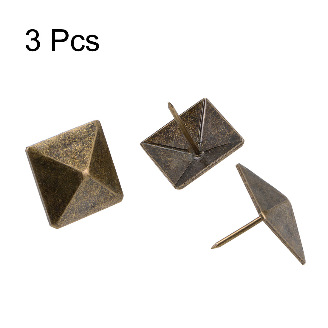 uxcell Uxcell Upholstery Nails Tacks 30mm Square Head Antique Furniture Nails Pins Bronze Tone 3 Pcs