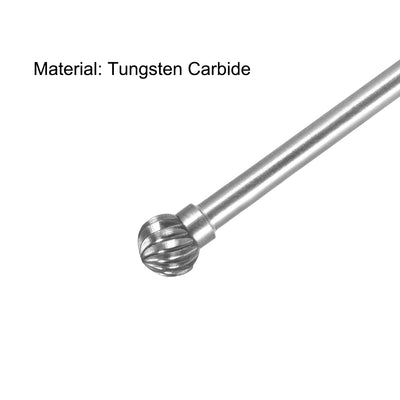 Harfington Uxcell Tungsten Carbide Rotary Files Single Cut Ball Shape 2pcs