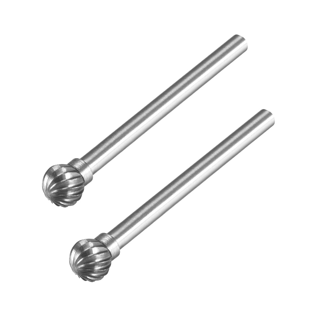 uxcell Uxcell Single Cut Rotary Burrs File Ball Shape with 1/8" Shank and 1/4" Head Size 2pcs