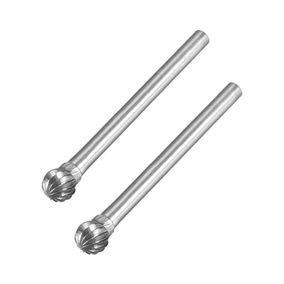 Harfington Uxcell Single Cut Rotary Burrs File Ball Shape with 1/8" Shank and 5mm Head Size 2pcs