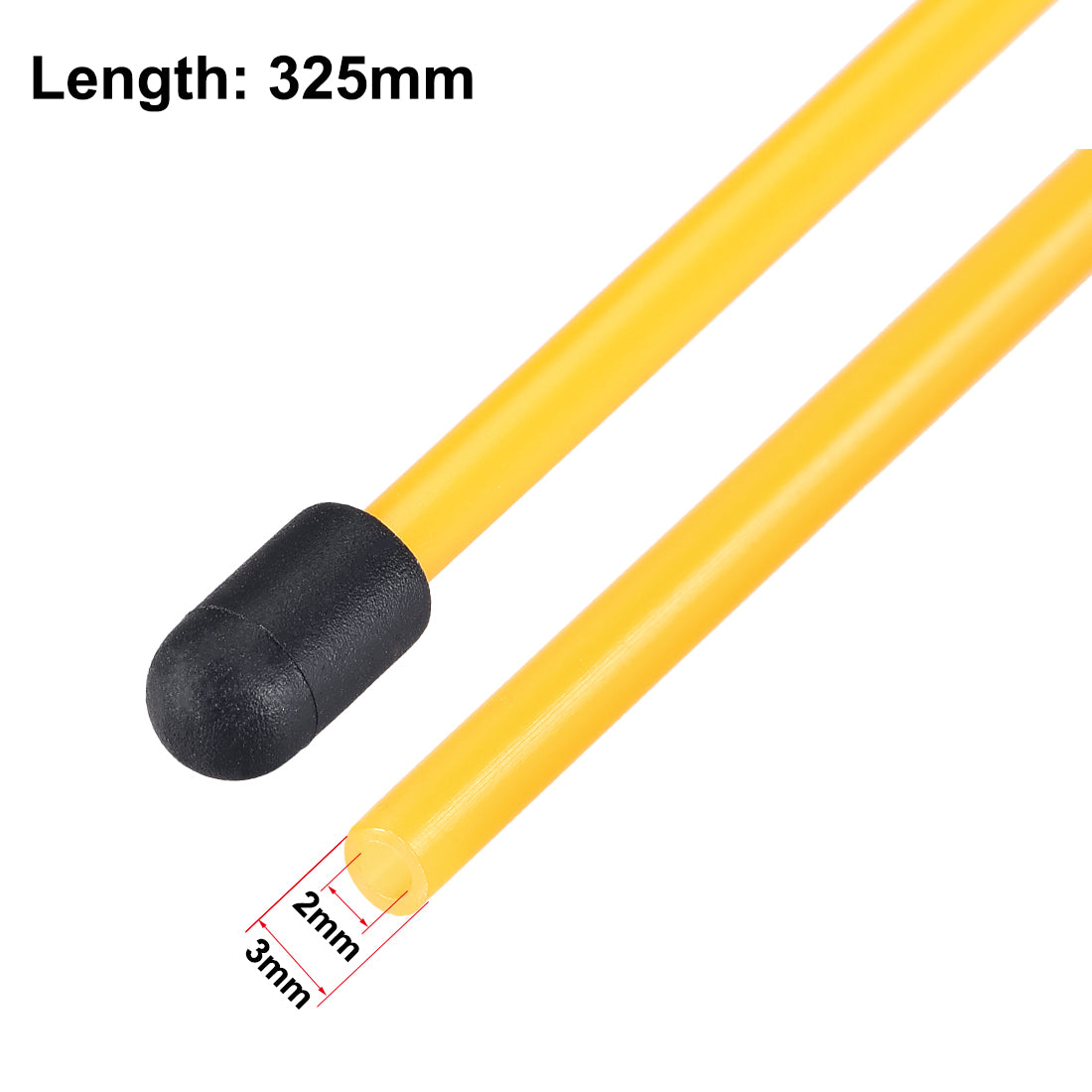 uxcell Uxcell RC Antenna Tube with Cap for RC Boat, Plastic Orange 5pcs