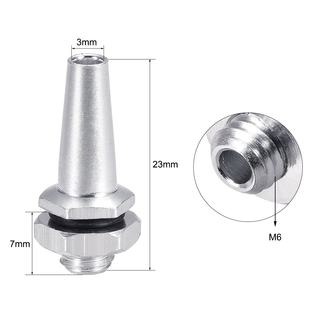 uxcell Uxcell RC Antenna Mount, M6 Thread, Aluminum Alloy, for RC Boat Silver