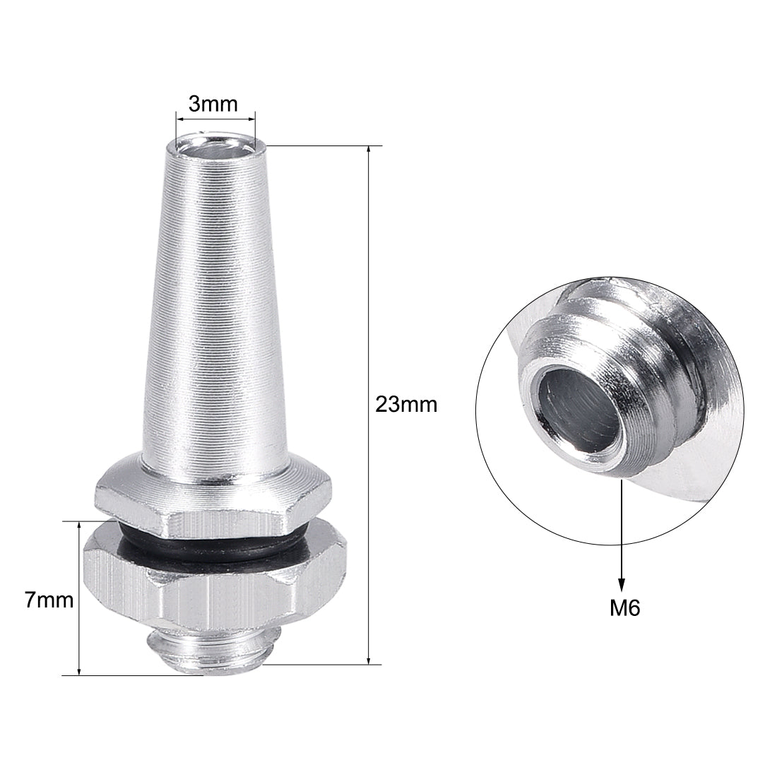 uxcell Uxcell RC Antenna Mount, M6 Thread, Aluminum Alloy, for RC Boat Silver 4pcs