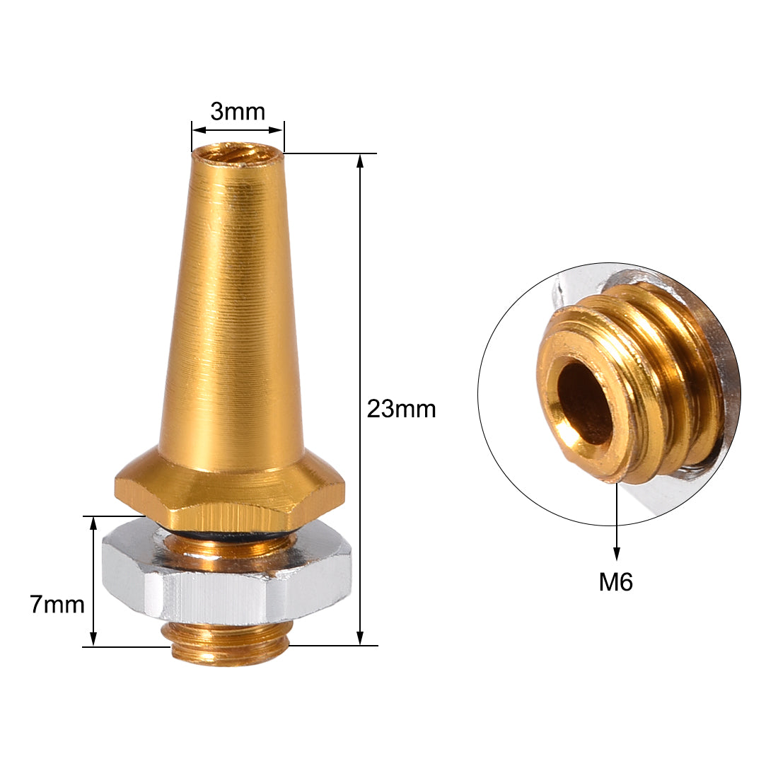 uxcell Uxcell RC Antenna Mount, M6 Thread, Aluminum Alloy, for RC Boat Golden 4pcs