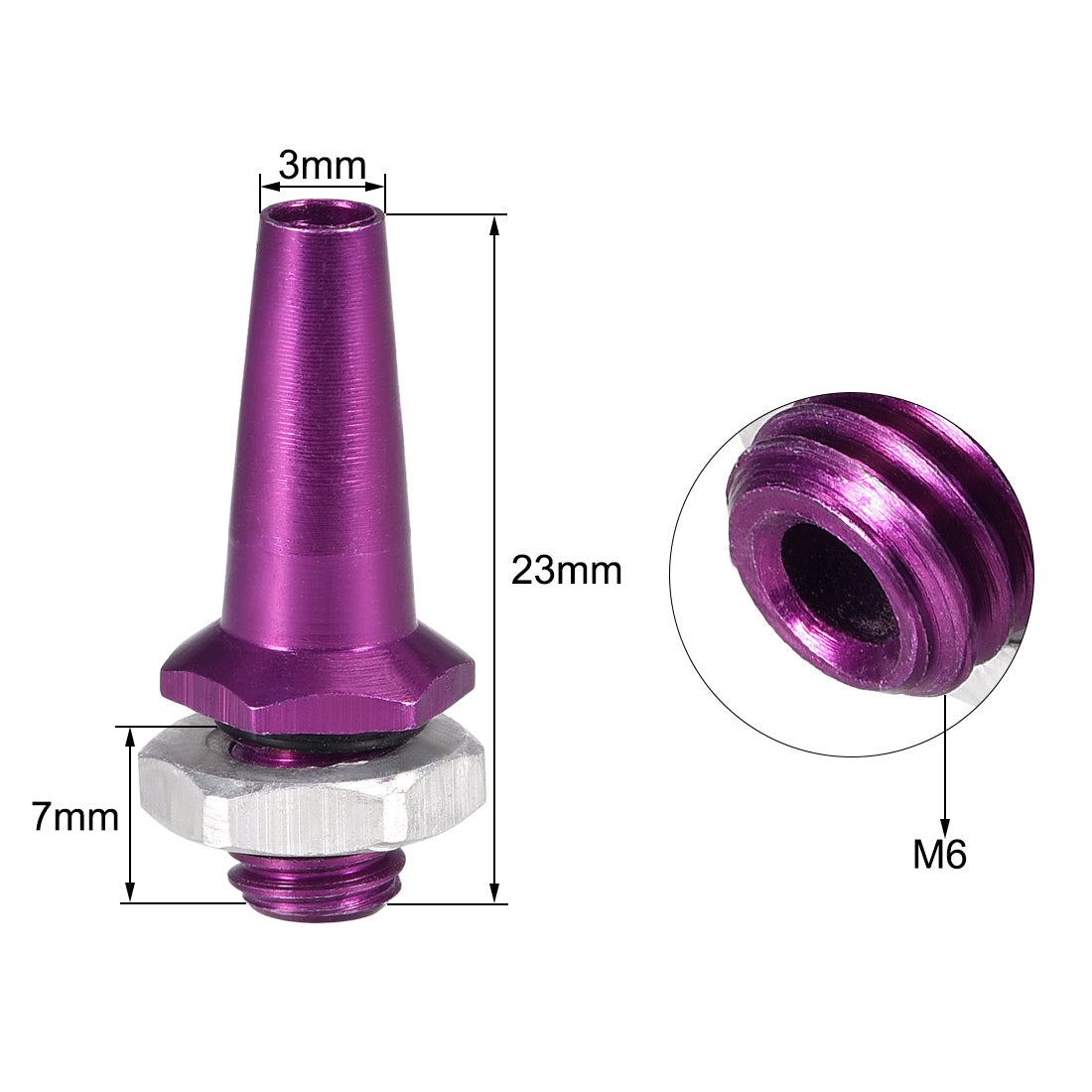 uxcell Uxcell RC Antenna Mount, M6 Thread, Aluminum Alloy, for RC Boat Purple 4pcs
