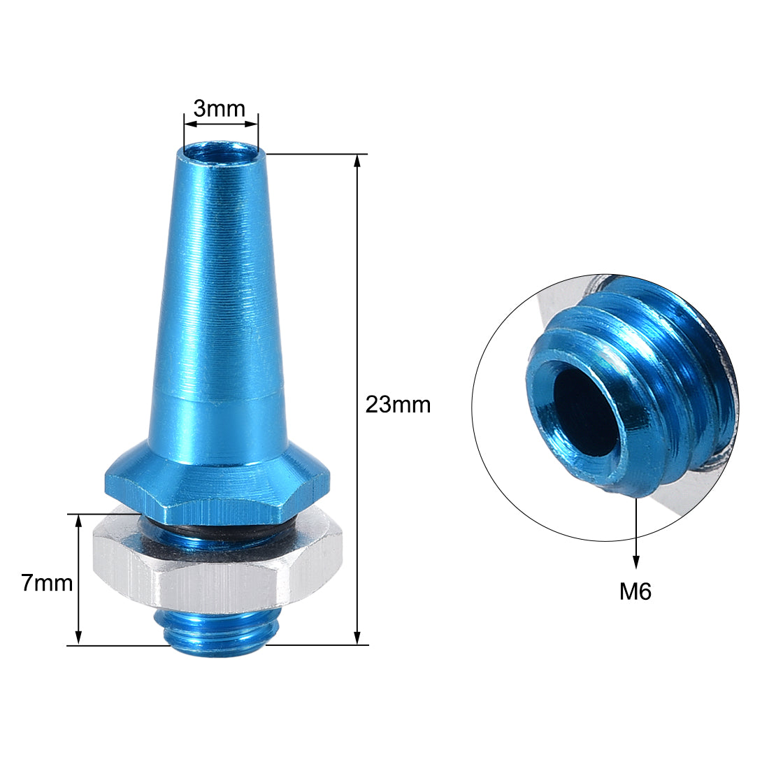 uxcell Uxcell RC Antenna Mount, M6 Thread, Aluminum Alloy, for RC Boat Blue 4pcs