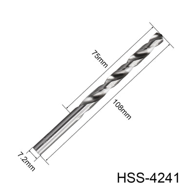 Harfington Uxcell 7.2mm Twist Drill 4241 High Speed Steel Bit 5pcs