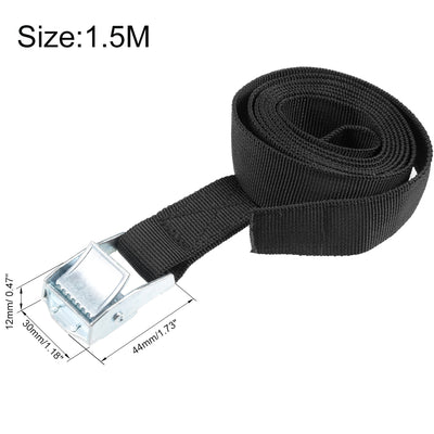 Harfington Uxcell Cam Buckle Tie Down Lashing Strap  M for Moving Cargo, Pack of 2