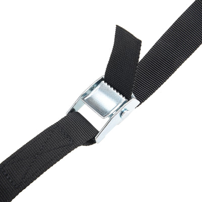 Harfington Uxcell 2M x 25mm Lashing Strap Cargo Tie Down Straps Buckle Up to 80Kg, Black, 4Pcs