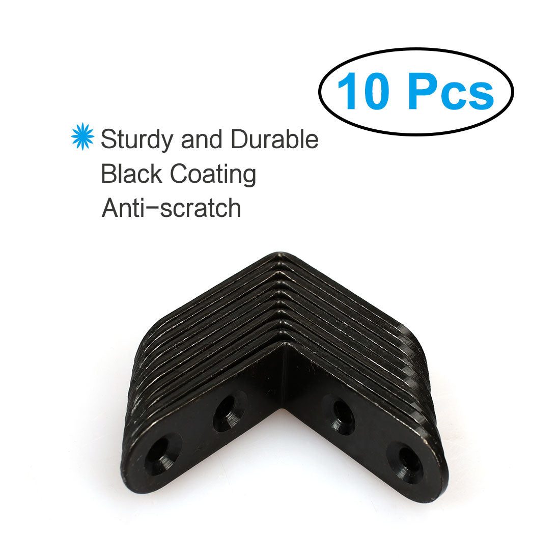 uxcell Uxcell Angle Bracket Metal Black Brace Fastener Shelf Support w Screws 40 x 40mm, 10pcs