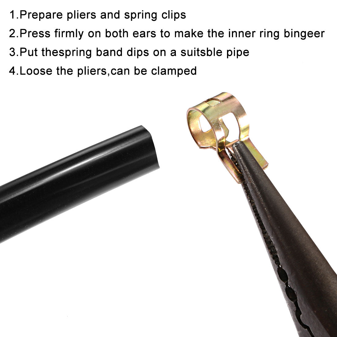 uxcell Uxcell Spring Band Type Clips for Fuel Line Replacement, Hose Clamp