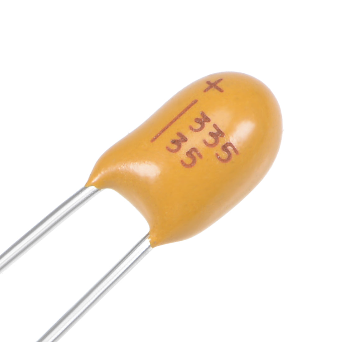 uxcell Uxcell 3.3uF Tantalum Capacitor, 35V 2 Pin Yellow Radial Dipped Tantalum Bead Capacitors 5pcs