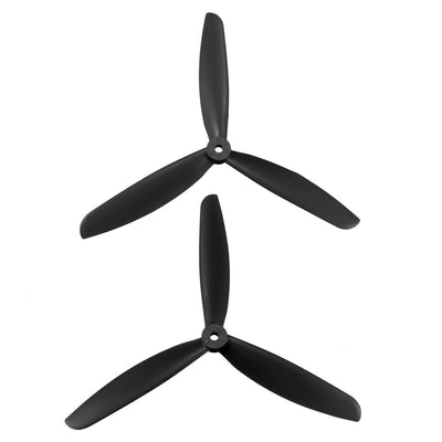 Harfington Uxcell RC Propellers  C 9045 9x4.5 Inch 3-Vane Multi-Rotor for Aircraft, Nylon Black 1 Pair with Adapter Rings