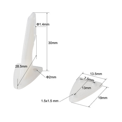 Harfington Uxcell Control Horn, 30x28.5mm Plastic Horns with 3 Holes 1.4mm for RC Airplane Parts White 10 Sets