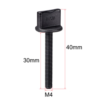 Harfington Uxcell M4 x 30mm Thumb Screw with T Nut Plastic Screws Metric Thread 4 Pcs