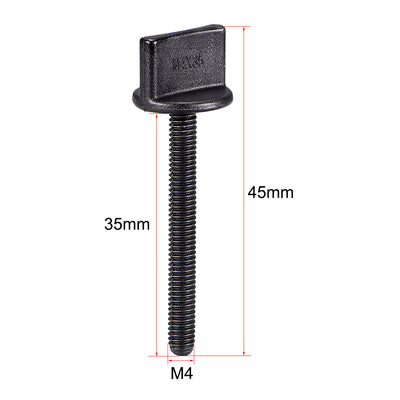 Harfington Uxcell M4 x 35mm Thumb Screw with T Nut Plastic Screws Metric Thread 4 Pcs