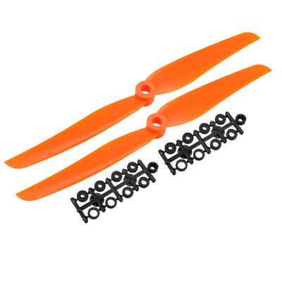 Harfington Uxcell RC Propellers  7035 7x3.5 Inch 2-Vane Fixed-Wing for Airplane Toy, Nylon Orange 2pcs with Adapter Rings