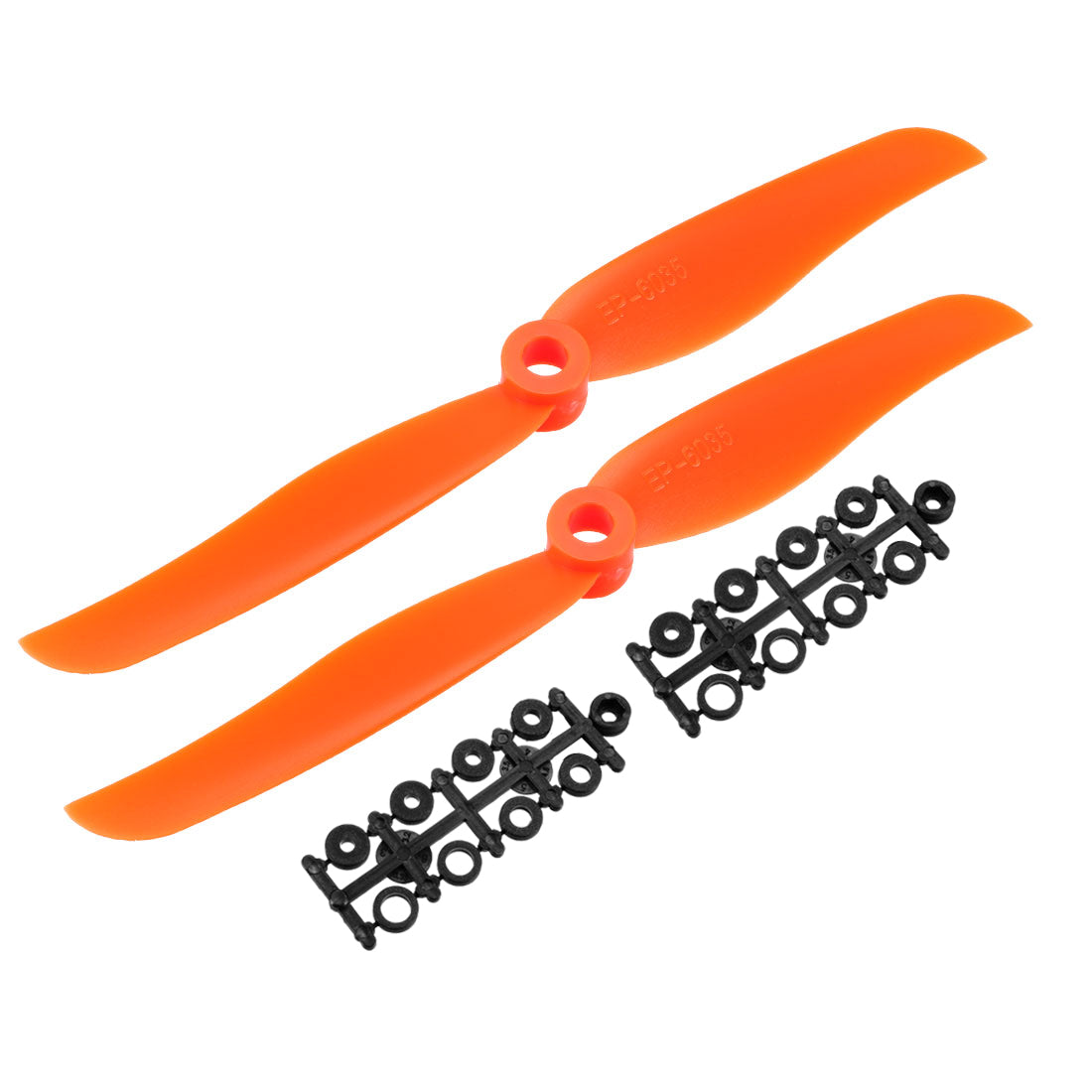 uxcell Uxcell RC Propellers  6035 6x3.5 Inch 2-Vane Fixed-Wing for Airplane Toy, Nylon Orange 2pcs with Adapter Rings