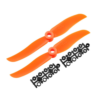 Harfington Uxcell RC Propellers  5030 5x3 Inch 2-Vane Fixed-Wing for Airplane Toy, Nylon Orange 2pcs with Adapter Rings