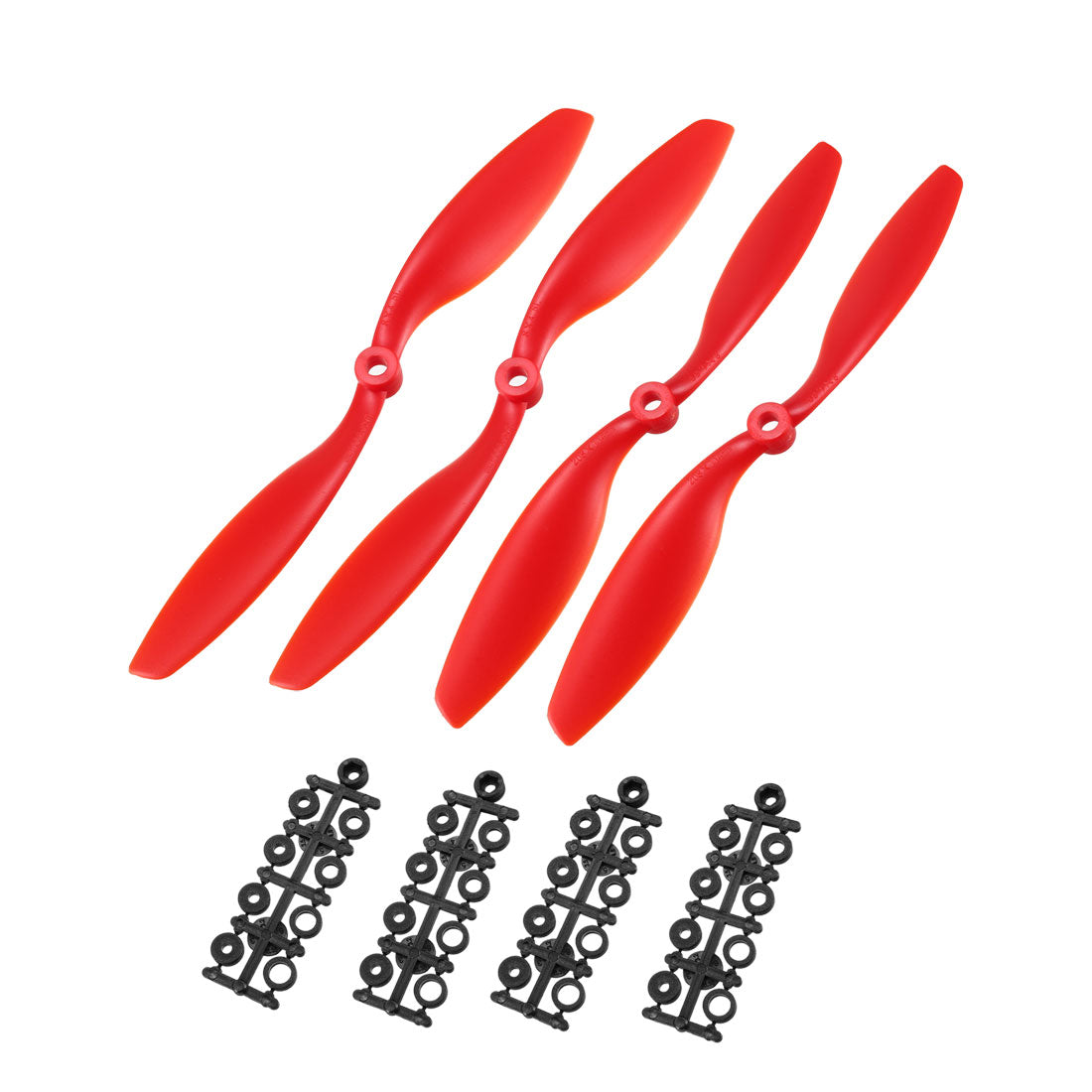 uxcell Uxcell RC Propellers  C 8045 8x4.5 Inch 2-Vane Fixed-Wing for Airplane Toy, Nylon Red 2 Pairs with Adapter Rings