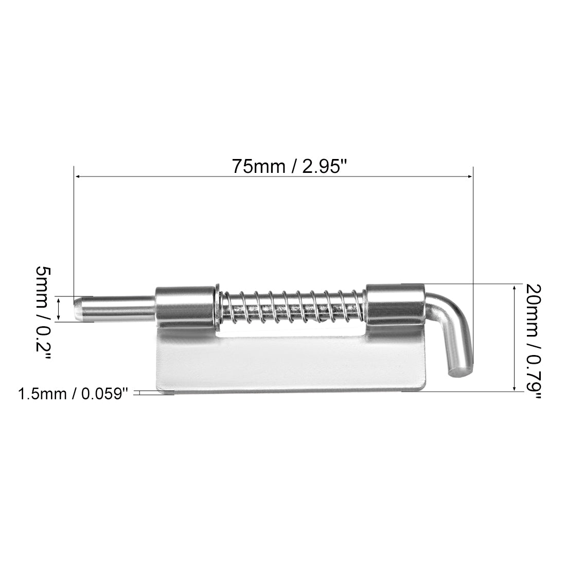 Uxcell Spring Latch, 3 Inch Left-handed Stainless Steel 304 Barrel Bolt ...