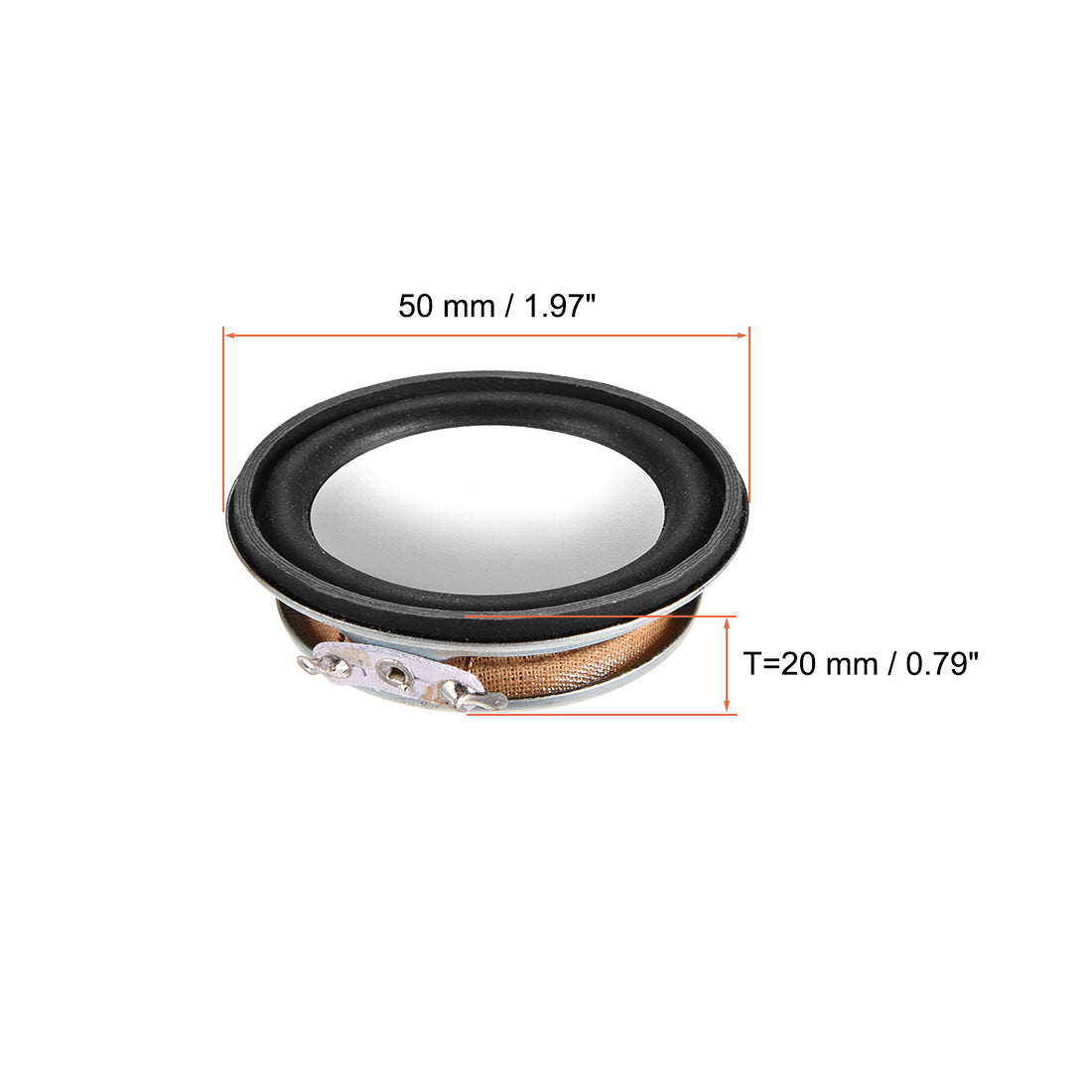 uxcell Uxcell 3W 4 Ohm Audio Speaker 50 mm / 1.97 Inch Round Loudspeaker Small Speakers