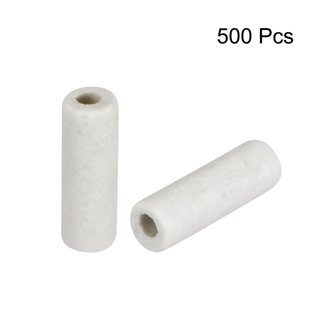 uxcell Uxcell 1mm Dia Ceramic Insulation Tube Single Bore Porcelain Insulator Pipe 500 Pcs