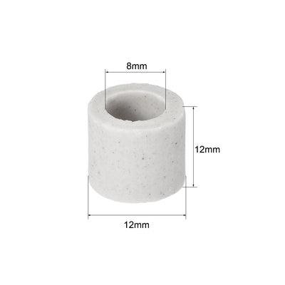 Harfington Uxcell 8mm Dia Ceramic Insulation Tube Single Bore Porcelain Insulator Pipe 10 Pcs
