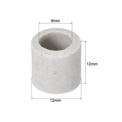 Harfington Uxcell 8mm Dia Ceramic Insulation Tube Single Bore Porcelain Insulator Pipe 5 Pcs