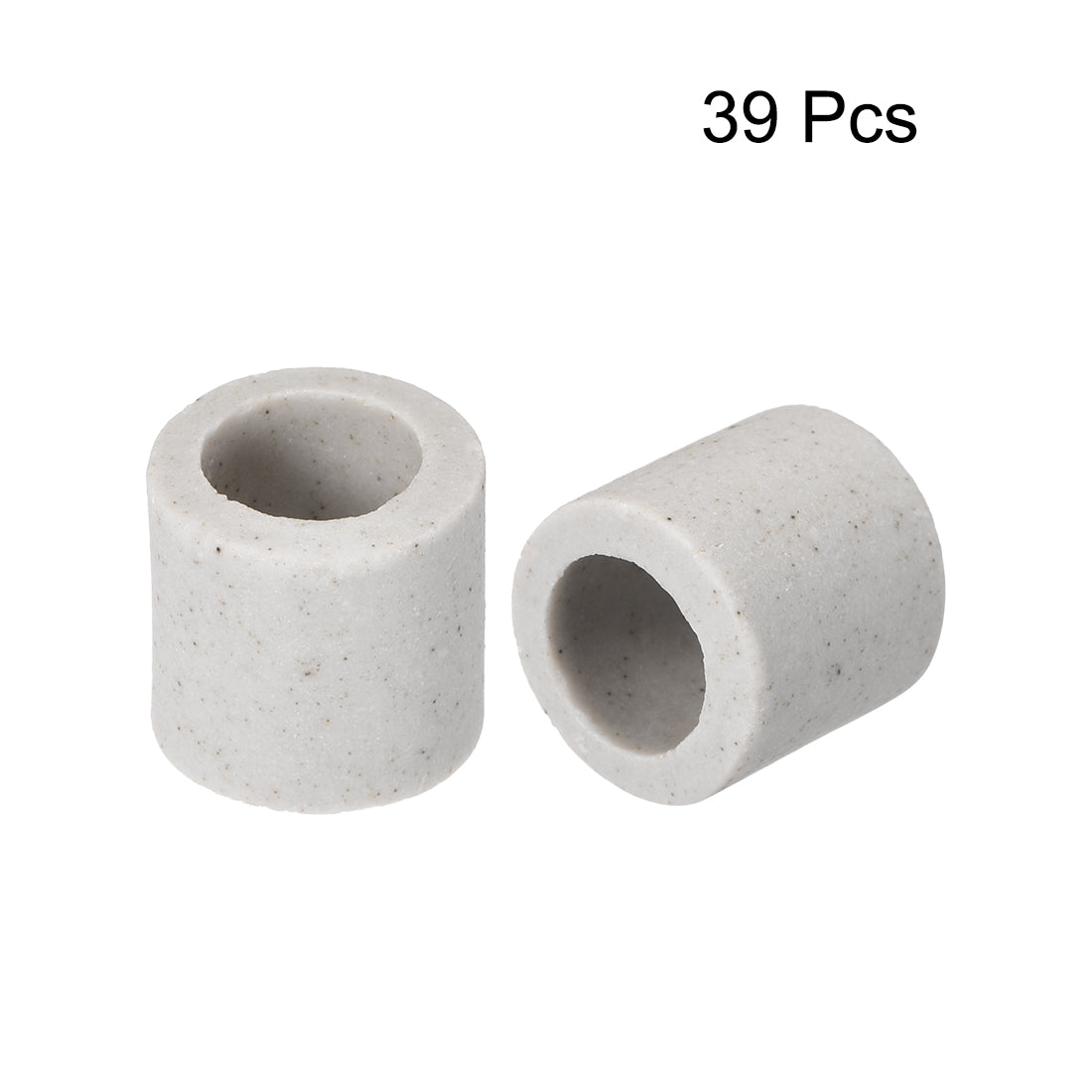 uxcell Uxcell 8mm Dia Ceramic Insulation Tube Single Bore Porcelain Insulator Pipe 39 Pcs