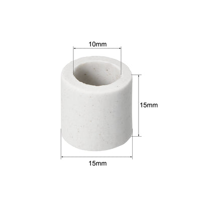 Harfington Uxcell 10mm Dia Ceramic Insulation Tube Single Bore Porcelain Insulator Pipe 5 Pcs