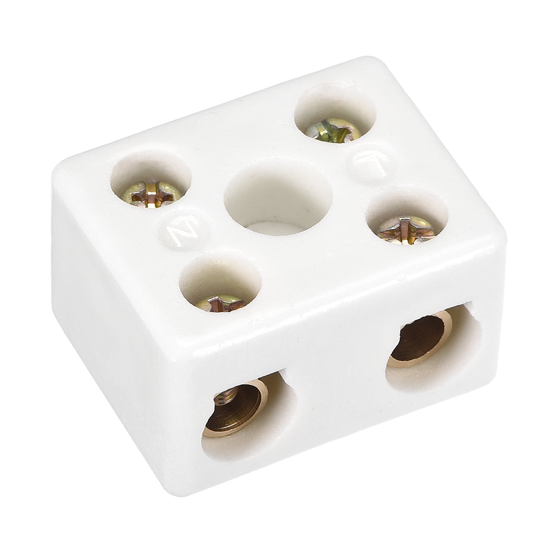 uxcell Uxcell 2 Way Ceramics Terminal Blocks High Temp Porcelain Ceramic Connectors 39x31.5x23mm for Electrical Wire Cable