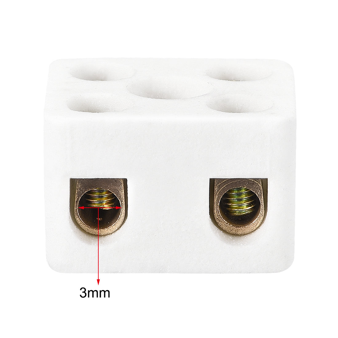uxcell Uxcell 2 Way Ceramics Terminal Blocks High Temp Porcelain Ceramic Connectors 21.5x19.5x14.2mm for Electrical Wire Cable 10 Pcs