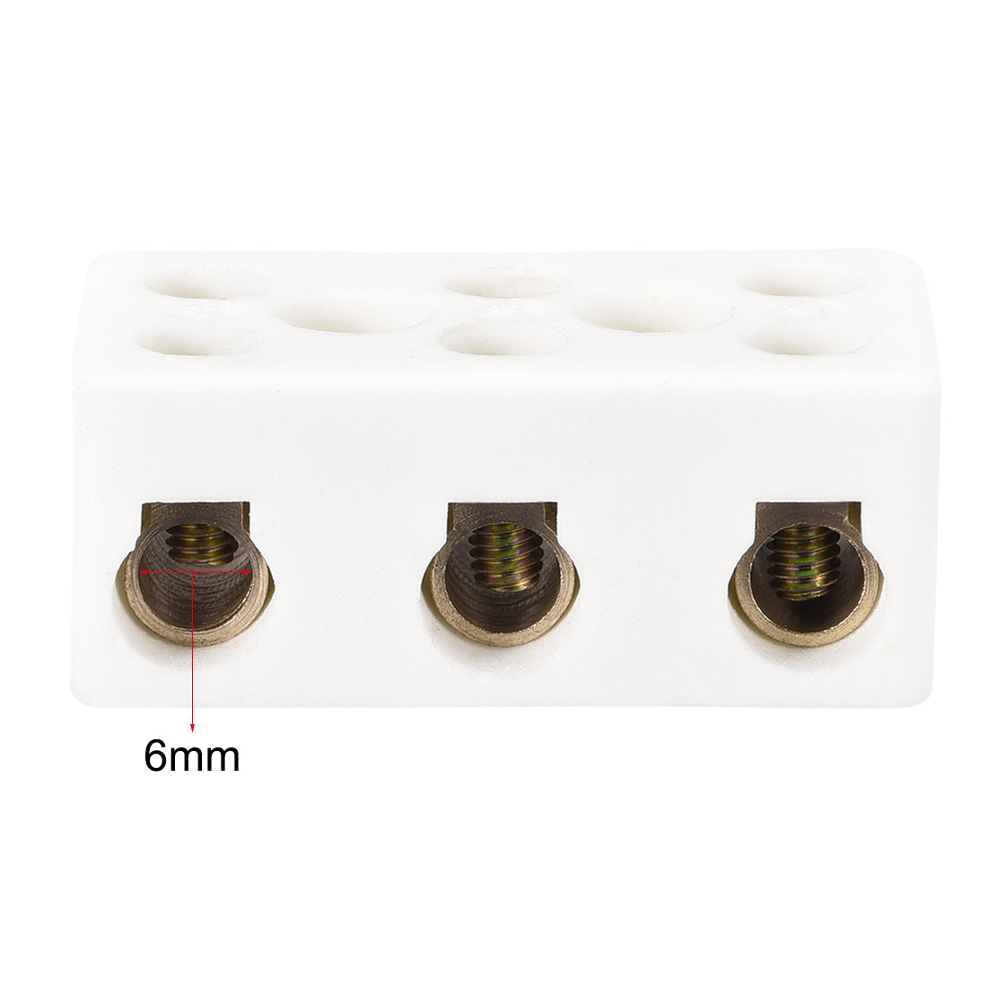 uxcell Uxcell 3 Way Ceramics Terminal Blocks High Temp Porcelain Ceramic Connectors 47x27.5x19.5mm for Electrical Wire Cable