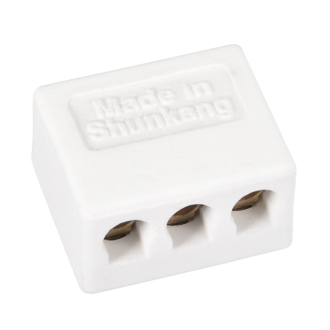 uxcell Uxcell 3 Way Ceramics Terminal Blocks High Temp Porcelain Ceramic Connectors 36x30x20mm for Electrical Wire Cable 5 Pcs