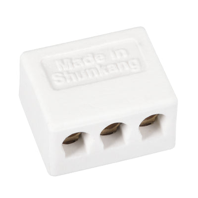 Harfington Uxcell 3 Way Ceramics Terminal Blocks High Temp Porcelain Ceramic Connectors 36x30x20mm for Electrical Wire Cable