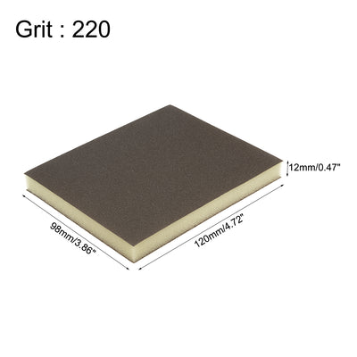 Harfington Uxcell Sanding Sponge, Medium Grit 220 Grit Sanding Block Pad, 4.72inch x 3.86inch x 0.47inch Size 8 Pcs