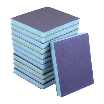 Harfington Uxcell Sanding Sponge, Medium Grit 220 Grit Sanding Block Pad, 4.72" x 3.86" x 0.47" Size Blue 12pcs
