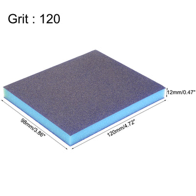 Harfington Uxcell Sanding Sponge, Medium Grit 120 Grit Sanding Block Pad, 4.72" x 3.86" x 0.47" Size  4pcs