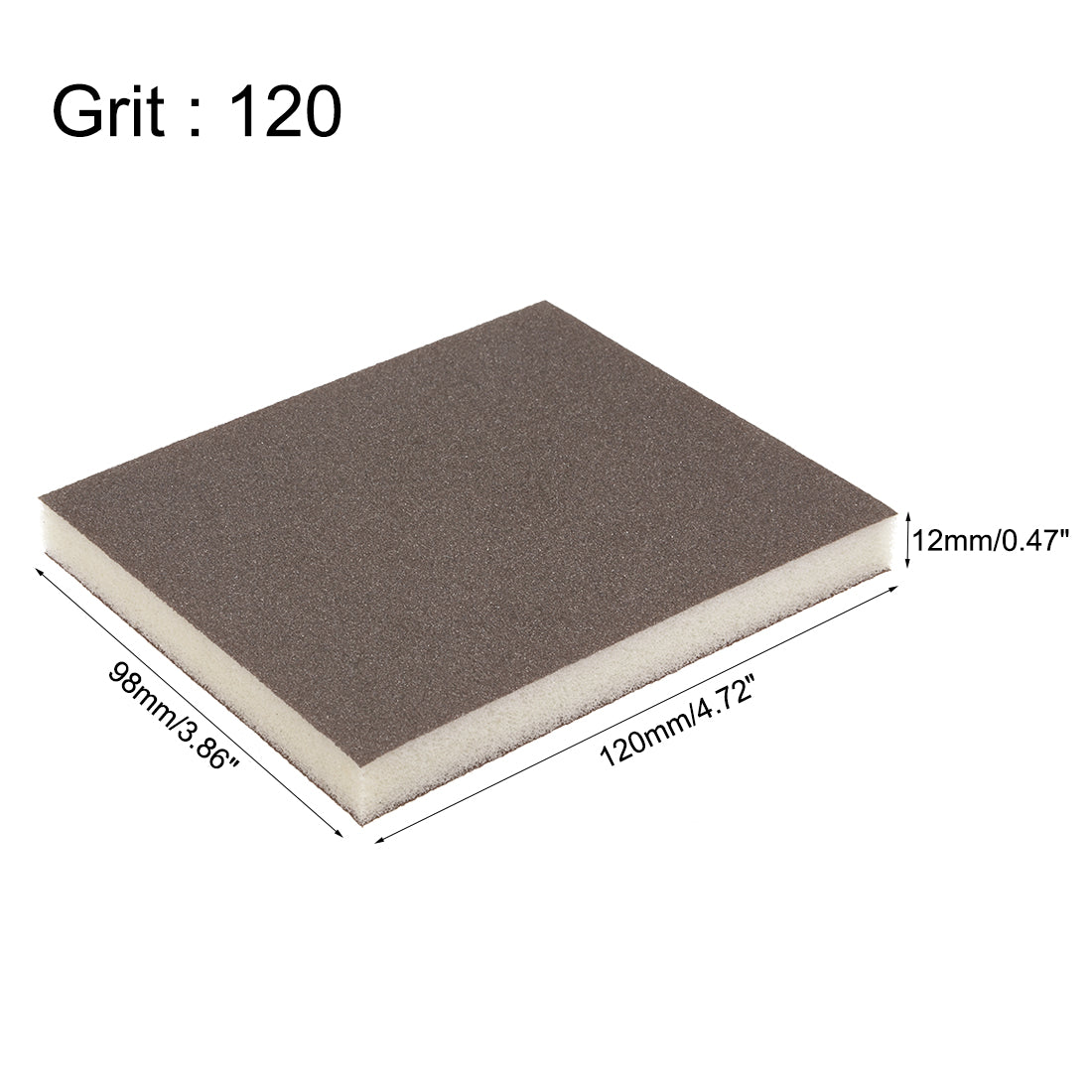 uxcell Uxcell Sanding Sponge, Medium Grit 120 Grit Sanding Block Pad, 120 x 98 x 12mm Size 8pcs